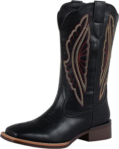 Sheesole Square Toe Cowboy Boots for Women Wide Valf Fashion Western Cowgirl Boots in Kuwait