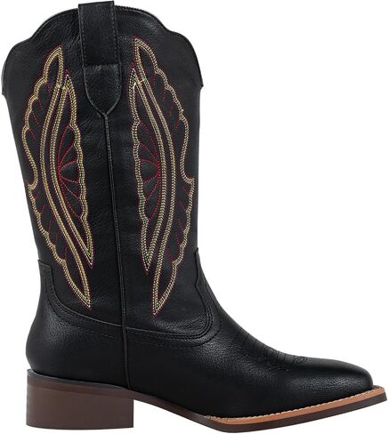 Sheesole Square Toe Cowboy Boots for Women Wide Valf Fashion Western Cowgirl Boots in Kuwait