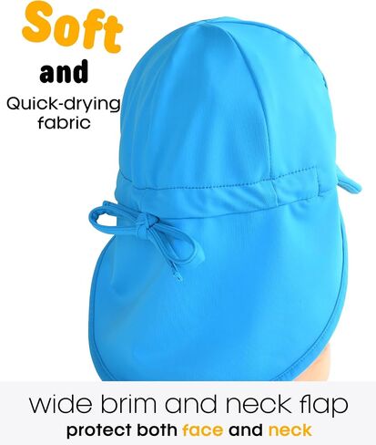 Furtalk Baby Sun Hat Summer Beach Hat Upf 50+ قابلة للتعديل لينة الطفل قبعة السباحة مع رفرف الرقبة in Kuwait