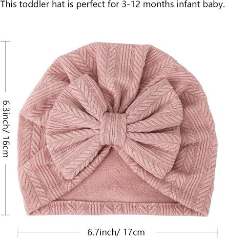 Newborn Baby Girl Hats with Bow Cotton Toddler Infant Beanie Cap Newborn Hospital Hats for Baby Girl Kid in Saudi Arabia