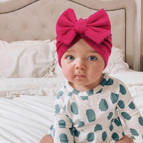 Newborn Baby Girl Hats with Bow Cotton Toddler Infant Beanie Cap Newborn Hospital Hats for Baby Girl Kid in Saudi Arabia