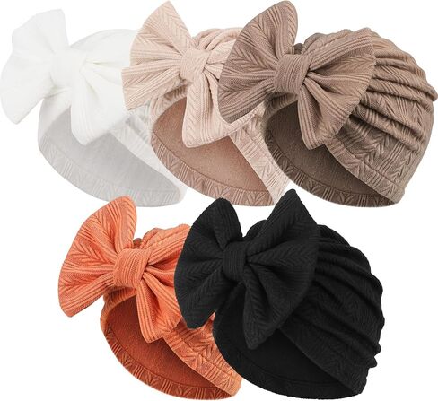 Newborn Baby Girl Hats with Bow Cotton Toddler Infant Beanie Cap Newborn Hospital Hats for Baby Girl Kid in Saudi Arabia