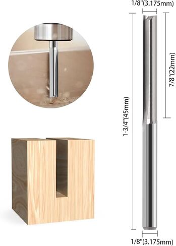 HOZLY CNC Router Bits 1/16 Straight Router Bit 1/8 Shank Straight Flute Carbide End Mill Cutter 2-Flute Milling Tungsten Steel 12mm CEL/38mm OAL for Woodworking 10 Pack (1/16 Cutting Dia) in Saudi Arabia