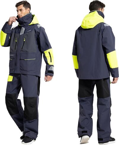 سترة وسروال مريلة للإبحار للرجال - مجموعة مكونة من 3 طبقات من Ocean PRO، مقاومة للماء، ومسامية، ومتينة in Kuwait