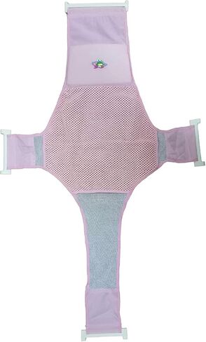Baby Bath Seat Infant Bathing Support Mat Carried with 4 Adjustable Safety Support Clip, Non- Slip Net, Comfortable Baby Shower Support Bathtub Sit Up Mesh for New-Born (Pink) in Saudi Arabia