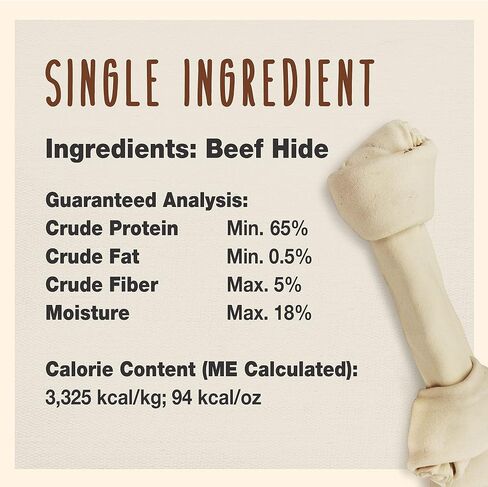 Cadet Premium Grade Beef Hide for Dogs, Long Lasting Rawhide Knotted Bones Single Ingredient Dog Chews, 4"-5" Dog Bones, 2 Pounds in Kuwait