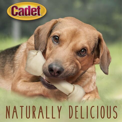 Cadet Premium Grade Beef Hide for Dogs, Long Lasting Rawhide Knotted Bones Single Ingredient Dog Chews, 4"-5" Dog Bones, 2 Pounds in Kuwait