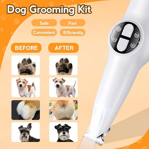AIERSA Pet Micro Precision Trimmer,2024 New Upgrade Dog Paw Trimmer with LED Light,Quiet Pet Hair Trimmer,Waterproof Pet Shaver for Grooming,Electric Paw Clippers for Large/Small Dogs and Cats in Saudi Arabia