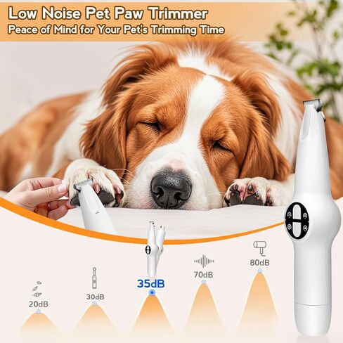 AIERSA Pet Micro Precision Trimmer,2024 New Upgrade Dog Paw Trimmer with LED Light,Quiet Pet Hair Trimmer,Waterproof Pet Shaver for Grooming,Electric Paw Clippers for Large/Small Dogs and Cats in Saudi Arabia