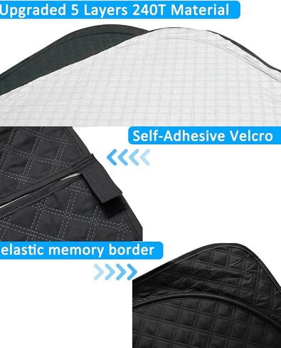 BESTVIEW Front Windshield Sun Shade Compatible with GMC Sierra 1500 2500 3500 2019-2024, Foldable Reflective Sunshade for Car Front Window, 3 Layers 210T Material in Kuwait