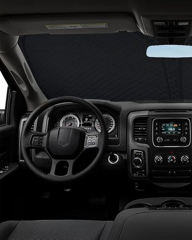 BESTVIEW Front Windshield Sun Shade Compatible with GMC Sierra 1500 2500 3500 2019-2024, Foldable Reflective Sunshade for Car Front Window, 3 Layers 210T Material in Kuwait