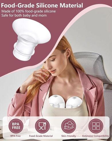 4Pcs Breast Pump Flange Insert 14mm Compatible with Momcozy/Spectra/Medela/eufy/Elvie/Lansinoh/Paruu P10 Breast Pump, Fit for Momcozy M5/M9/M6/V2 Pro/V2 pro/S12 Pro/eufy E10 S1 S1 Pro, 24mm Flange in Saudi Arabia