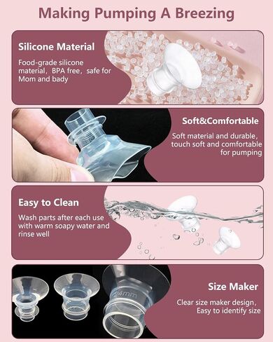 4Pcs Breast Pump Flange Insert 14mm Compatible with Momcozy/Spectra/Medela/eufy/Elvie/Lansinoh/Paruu P10 Breast Pump, Fit for Momcozy M5/M9/M6/V2 Pro/V2 pro/S12 Pro/eufy E10 S1 S1 Pro, 24mm Flange in Saudi Arabia