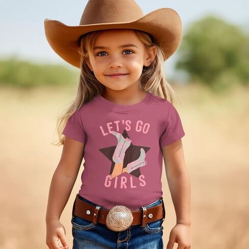 CM C & M Wodro Toddler Baby Girl Rodeo Western Cowgirl T-Shirt Funny Let Go Go Girl Boots Shirt Shirt Shirt Summer Teake Tops in Kuwait