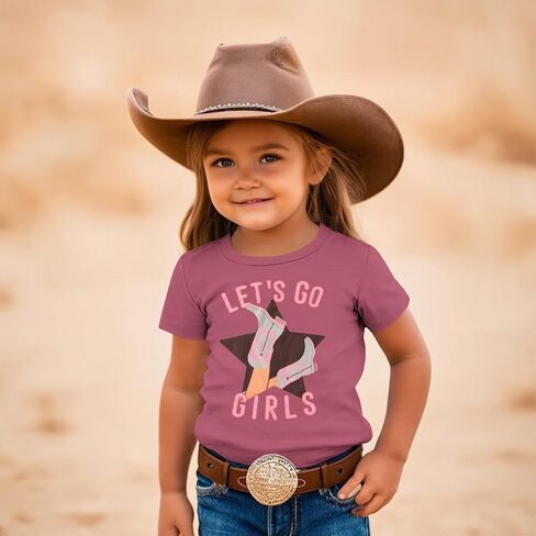 CM C & M Wodro Toddler Baby Girl Rodeo Western Cowgirl T-Shirt Funny Let Go Go Girl Boots Shirt Shirt Shirt Summer Teake Tops in Kuwait