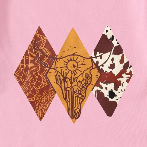 MODNTOGA Toddler Baby Girl Rodeo Cow Skull Shirt Retro Cowgirl Graphic T-Shirt Western Cow Print Summer Tee Short Sleeve Tops in Saudi Arabia