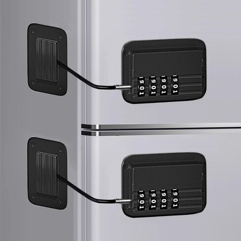 2 حزمة قفل الثلاجة ، أقفال خزانة ، أقفال خزانة سلامة الطفل ، مع قفل الثلاجة المركب ، للثلاجة ، الخزانات ، النافذة ، الأدراج ، تثبيت لاصق ، لا حفر مطلوب (أسود) in Kuwait