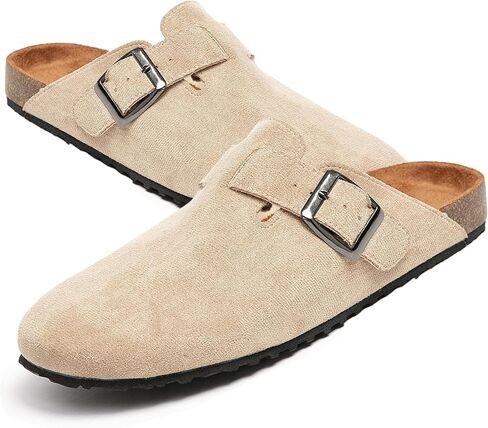 بغال جلدية أنيقة من جلد الغزال والبغال الأنيقة مع دعم القوس وأحذية Corked Footip's Clogs in Kuwait