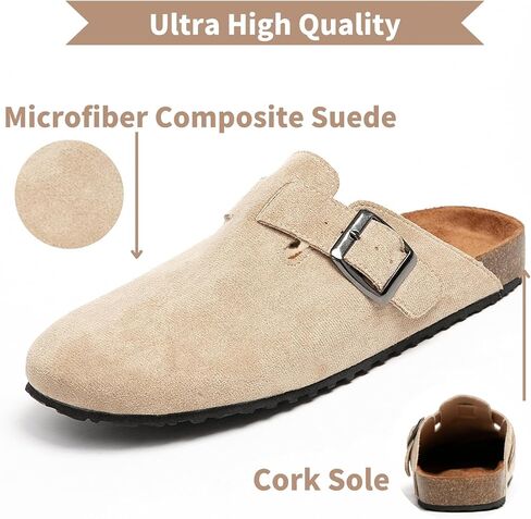 بغال جلدية أنيقة من جلد الغزال والبغال الأنيقة مع دعم القوس وأحذية Corked Footip's Clogs in Kuwait