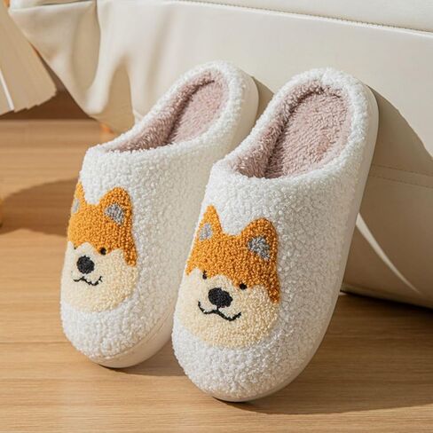Women's Men's Happy Screw Lightning Happy Face Slippers Love heart-shaped slippers cat slippers Retro Leopard Print Happy Face Memory Foam Soft Plush Slippers Warm Anti-Slip Home Shoes in Kuwait