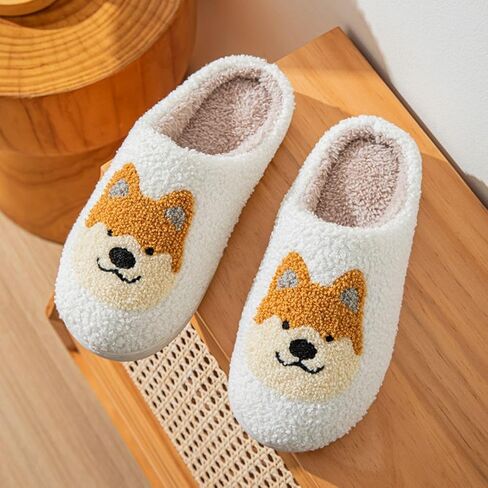 Women's Men's Happy Screw Lightning Happy Face Slippers Love heart-shaped slippers cat slippers Retro Leopard Print Happy Face Memory Foam Soft Plush Slippers Warm Anti-Slip Home Shoes in Kuwait