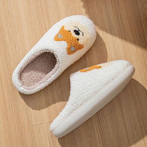 Women's Men's Happy Screw Lightning Happy Face Slippers Love heart-shaped slippers cat slippers Retro Leopard Print Happy Face Memory Foam Soft Plush Slippers Warm Anti-Slip Home Shoes in Kuwait
