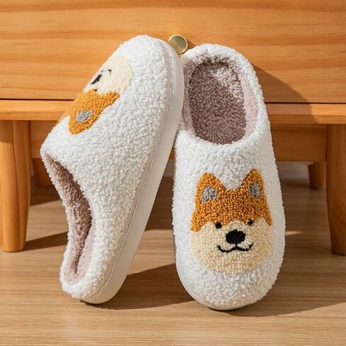 Women's Men's Happy Screw Lightning Happy Face Slippers Love heart-shaped slippers cat slippers Retro Leopard Print Happy Face Memory Foam Soft Plush Slippers Warm Anti-Slip Home Shoes in Kuwait