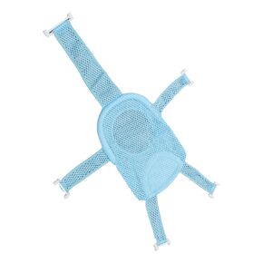 Five Corner Bath Seat Support Net Skid Proof Breathable Mesh Soft Headrest for Infant (Blue)