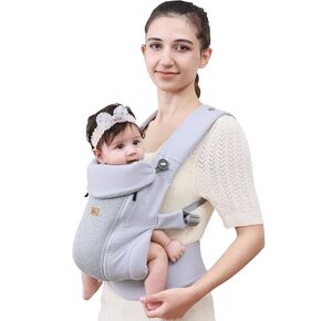 CUBY Baby Carrier Newborn to Toddler - Breathable & Adjustable Ergonomic Front Carriers with Head Support and Sunshield, Hands-Free Newborn Carrier Hold up to 40lbs (Black, Upgraded-with Waist Belt)