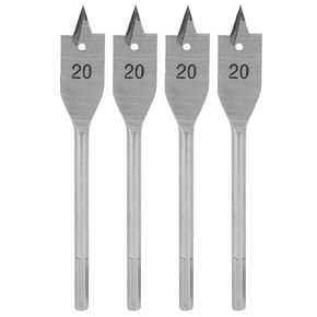 FLEXMAN 4Pcs Flat Wood Bits, 20mm High Hardness High Carbon Steel Cutting Thorn Flat Spade Drill Bit Replacement, Woodworking Drilling Tool