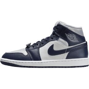 Air Jordan 1 Mid SE Women's Shoes (FZ8777-044, Football Grey/White/Gym Red/Midnight Navy)