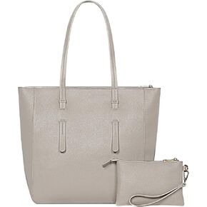 Marvolia Large Tote Bag for Women - PU Leather Handbags Travel Tote Purse Work Tote Bags with Zipper