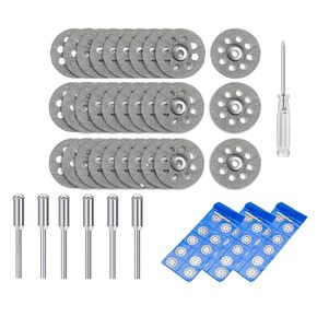 LiveOnce 30Pcs 545 Diamond Cutting Wheel,Metal Cutting Discs,Cut Off Wheels(22mm) with Mandrel(3mm) for Dremel Rotary Tool