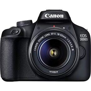 Canon EOS 3000D مع Canon 18-55 Lens DSLR Camera ، الإصدار الدولي - Black (متجدد)