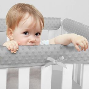 3PC Covers for Teething,Teething Edge&Corner Guard, Coverage 3PC Grey Cover Strips - 1 Long Piece (Length 51in,Width 7in), 2 Short Pieces (Length 27.5in, Width 7in)
