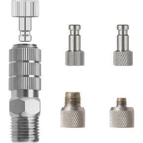 HUBEST Airbrush Quick Release Disconnect with G1/8" Male Plug, Badger & Paasche Male Plug Adapter for Airbrush Hose Connection