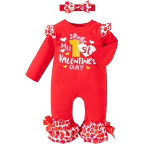 LATOBREATH Newborn Baby Girl Ruffle Romper My First Easter Festival Outfit Set