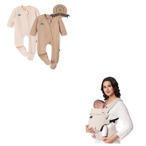 Momcozy Baby Carrier Newborn to Toddler Boy Girl Baby Pajamas, Temp-Sensing 2-Way Zipper Cotton & Viscose Derived from Bamboo Newborn