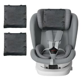 2 حزمة Carseat يغطي الطفل ساتان مقعد السيارة مسند رأس لطفلي لليئة شعر حريري ناعم الشعور بالحماية من مسند مقعد رأس السيارة (أسود)