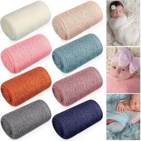 Xinnun Newborn Baby Photography Props Baby Stretch Wraps Newborn Long Ripple Wrap for Photography DIY Photo Blanket
