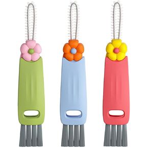 3 in 1 Cup Lid Cleaning Brush, Multifunctional Bottle Cleaning Brush, Portable Cup Lid Cleaner for Bottle Gap Tight Spaces Cup, Water Bottle Cleaner Brush, Home Kitchen Cleaning Tools (3 PCS)