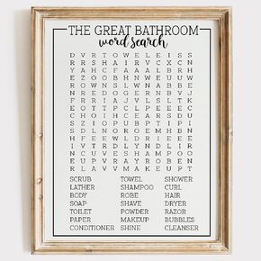 Bathroom Word Search Art Print - Unframed - 11x14