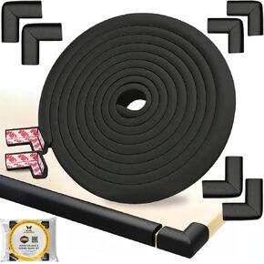 Table Edge Protector for Baby Proofing (18ft Edge+8 Corners) Baby Proof Corners and Edges Guard, Soft NBR Rubber Foam 3M Adhesive, Furniture Corner & Edge Safety Bumpers for Table & Fireplace-Gray