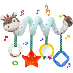 Black and White High Contrast Baby Toys - Sensory Infant Hanging Carseat & Stroller Toy for Newborns 0-6,6-12Months Perfect Easter Birthday & Baby Shower for Babies Boys Girls