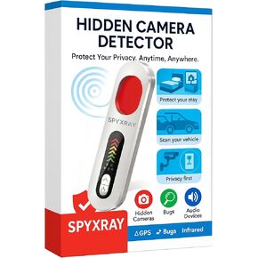 5-in-1 Hidden Camera Detectors, RF GPS Tracker Detector, Camera Detector Spy Camera Finder, Hidden Bug and Camera Detectors, Listening Device Detector, Portable Design, for Hotels & Car
