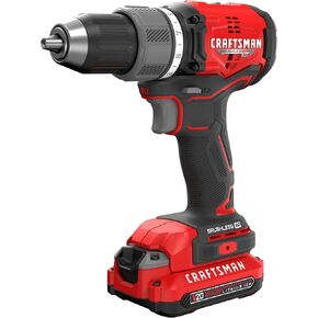 CRAFTSMAN V20 1/2 Inch Cordless Drill/Driver Kit with 2 Batteries and Charger (CMCD713C1)