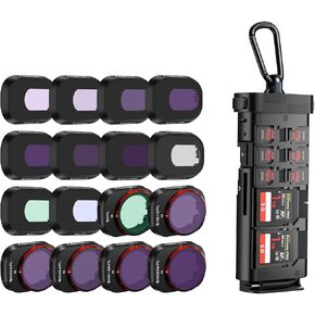 Freewell Mini 4 Pro ND, ND/PL, CPL, UV, Snow Mist 1/4, LPR Filters 16Pack Kit with Duo Card Reader