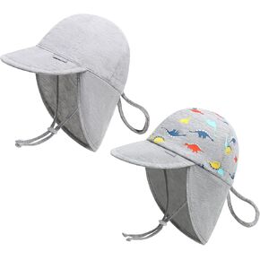 Duoyeree Baby Sun Protection Hat with Neck Flap Comfortable Summer Kids Infant Toddler Beach Hat for Boys Girls 0-5T