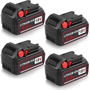 6-Pack 6.0Ah Replacement Battery Compatible with Milwaukee M-18 18v 6000mAh