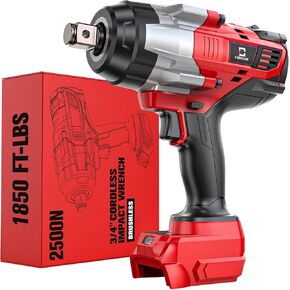 Cordless Impact Wrench 3/4 inch for Milwaukee Battery, 1850ft-lbs (2500N.m) Brushless Electric Impact Gun, High Torque Impact Driver, Bare Tool Only，for Heavy-Duty Automotive & Industrial Tasks